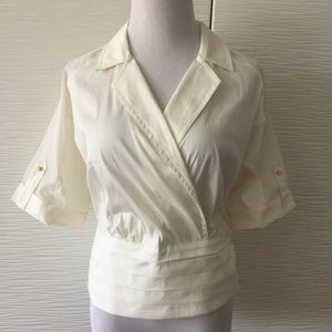 Bebe Wrap Blouse in Beige